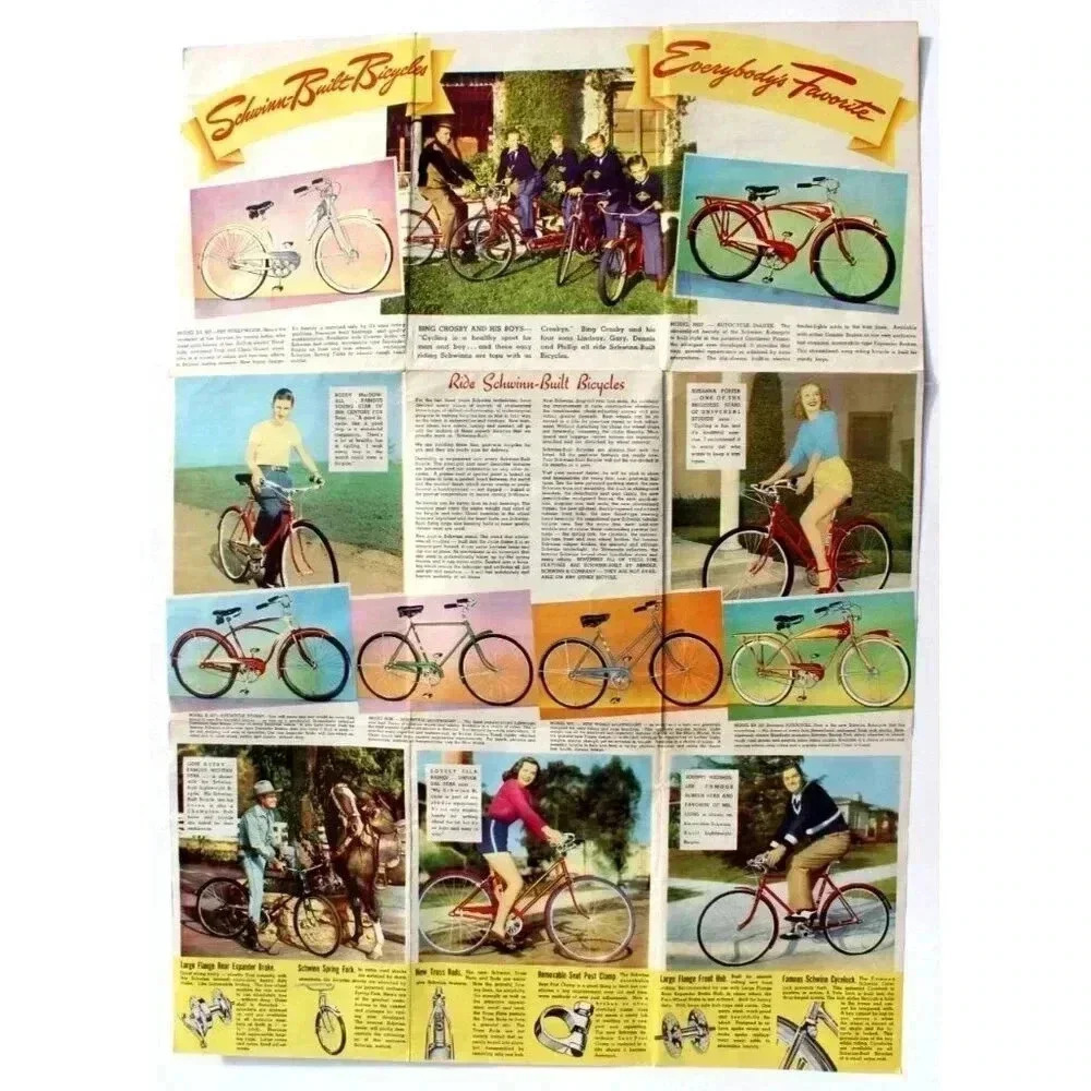 Vtg Schwinn 1940s Bicycle Catalog Brochure Celebrity Edition Pre War Auto-Cycle